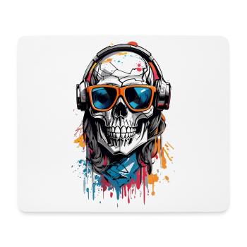 Coole Totenkopf - Mousepad (Querformat) - Weiß - Vorne