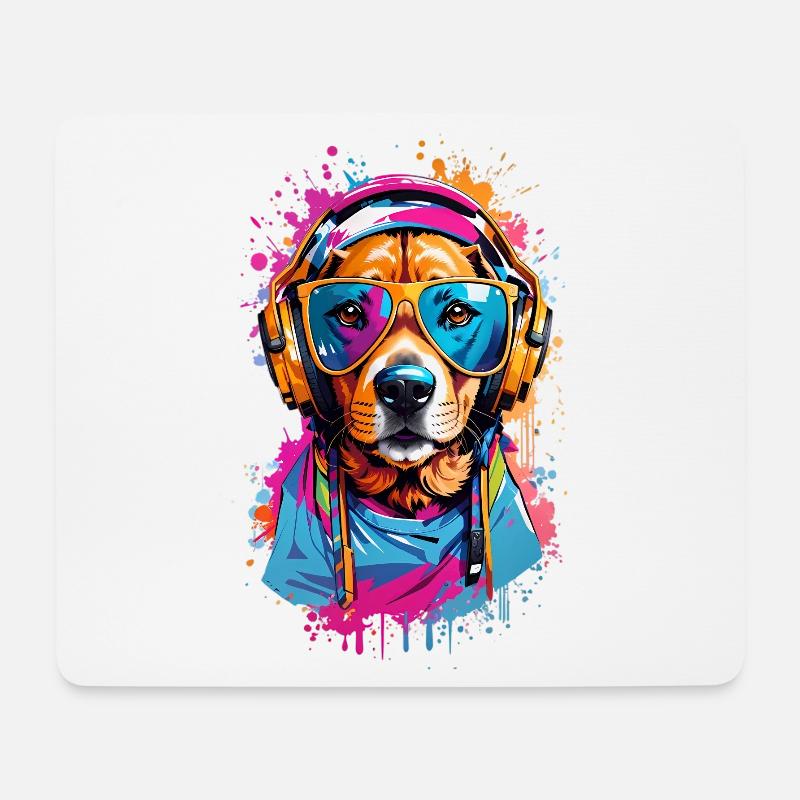 Coole Hund - Mousepad (Querformat) - Weiß