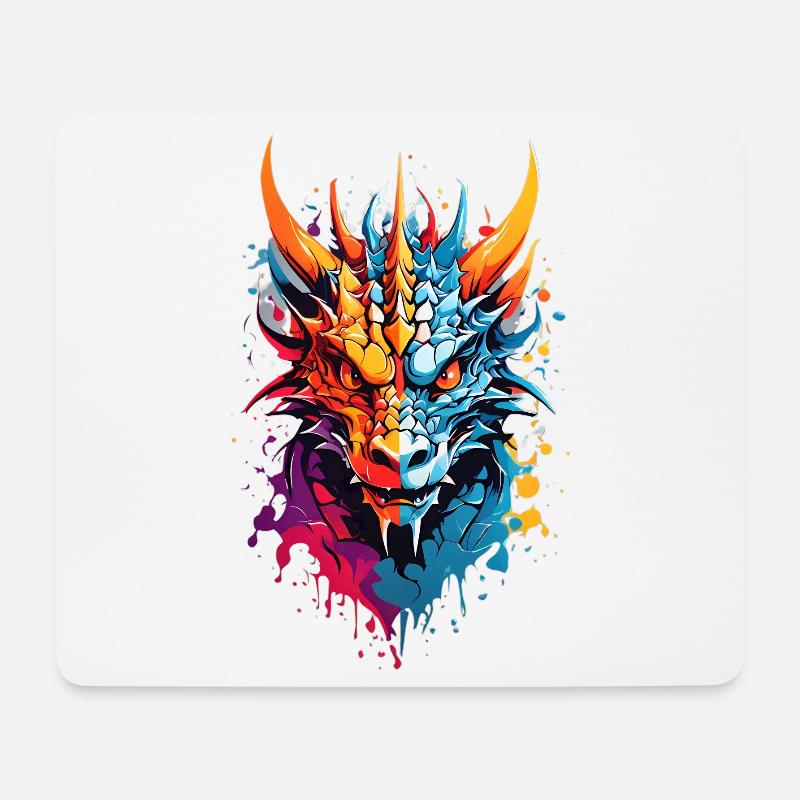Coole Drache - Mousepad (Querformat) - Weiß