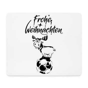 Fußball Elch Rentier Symbol lustig Weihnachten - Mousepad (Querformat) - Weiß - Vorne