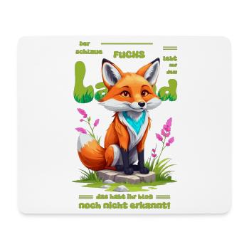 Der schlaue Fuchs vom Land - Mousepad (Querformat) - Weiß - Vorne