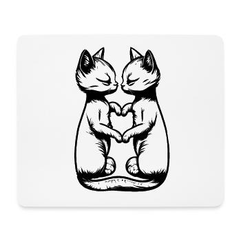 Embrasser les chats - Tapis de souris (format paysage) - blanc - Devant