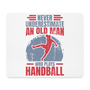 Grand-père handball - Tapis de souris (format paysage) - blanc - Devant