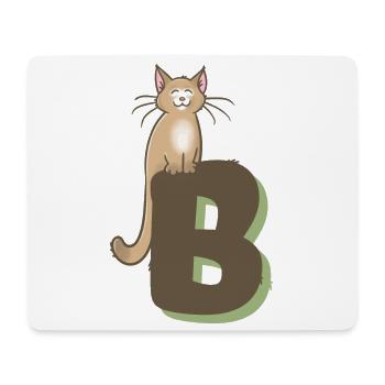 Katze Buchstabe B - Mousepad (Querformat) - Weiß - Vorne