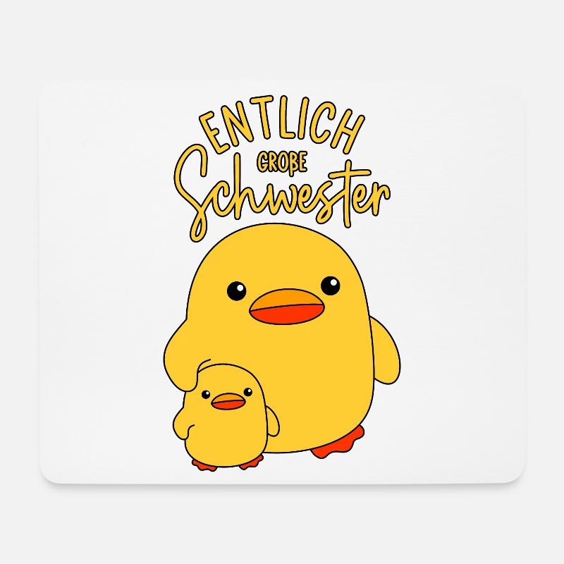 Enten Geschwister Endlich ENTlich Große Schwester - Mousepad (Querformat) - Weiß