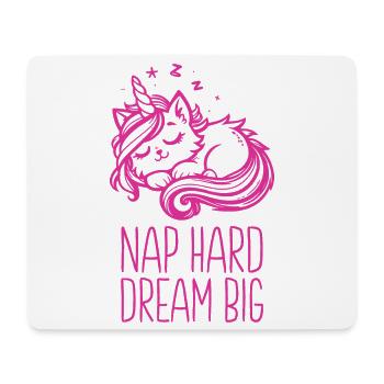 Nap Hard Dream Grand Chat Licorne Endormi - Tapis de souris (format paysage) - blanc - Devant