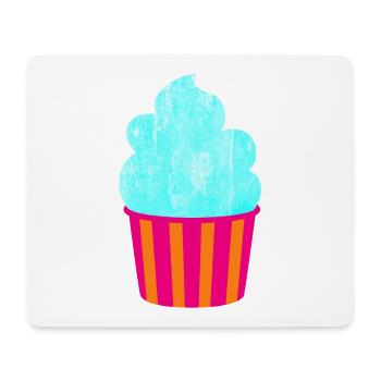 Cream Cream Cup Strips Cyan Summer Cream - Mouse Pad (horizontal) - white - Front