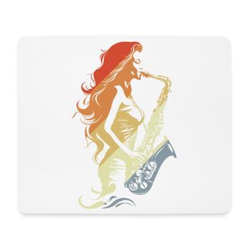 Saxophone Player Vintage - Mouse Pad (horizontal) - white - Front