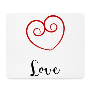 CŒUR. PAPA. MAMAN. NOEL. NOËL. EVJF. BEBE. ENFANT. - Tapis de souris (format paysage) - blanc - Devant