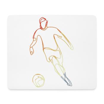 Vintage Fußballspieler Zeichnung - Mousepad (Querformat) - Weiß - Vorne