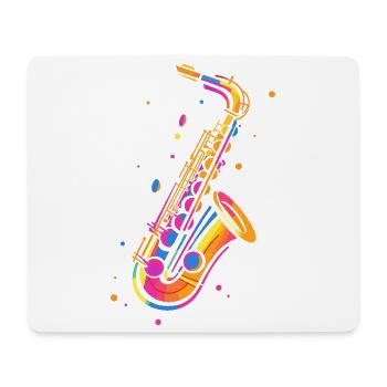 Saxophone rétro - Tapis de souris (format paysage) - blanc - Devant