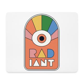 Radiant – Geometrische Retro-Sonnenstrahlen - Mousepad (Querformat) - Weiß - Vorne
