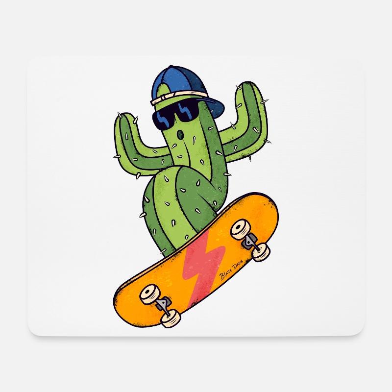Cactus Skater - Mouse Pad (horizontal) - white