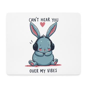 Can't Hear You Bunny Vibes Headphones Tee - Mouse Pad (horizontal) - white - Front