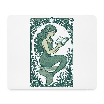 Sirène Sirène Lecture Livre Livres Cadeau - Tapis de souris (format paysage) - blanc - Devant