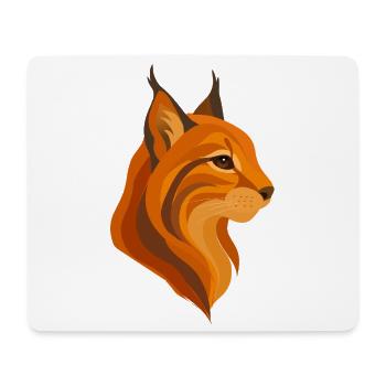 Élégante tête de lynx – Chat sauvage puissant - Tapis de souris (format paysage) - blanc - Devant