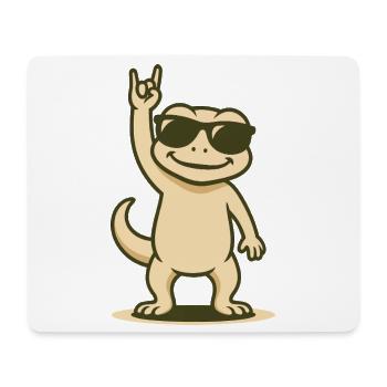 Rocker-Gecko Baby - Mousepad (Querformat) - Weiß - Vorne