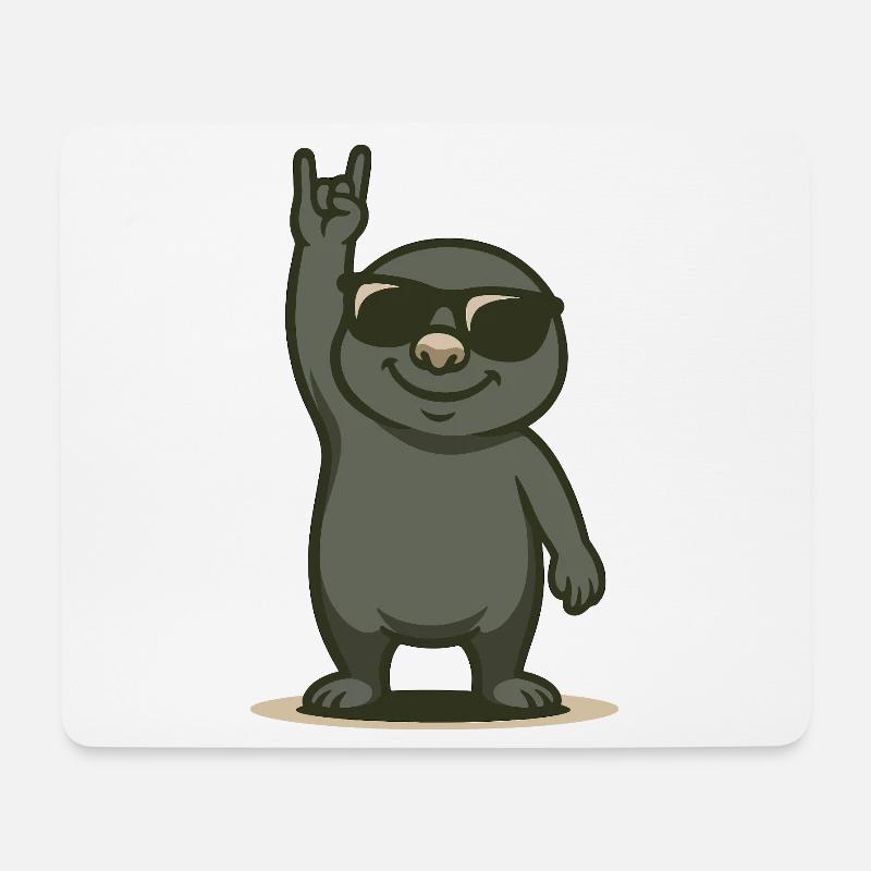 Metal Maulwurfbaby – Cool und Laut - Mousepad (Querformat) - Weiß