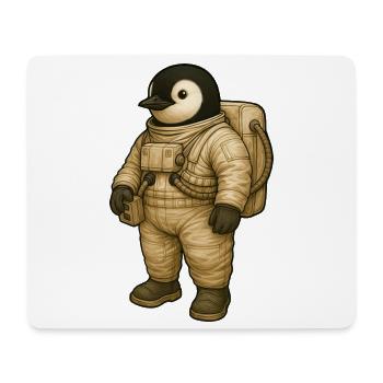 Cute Penguin Astronaut in Space Adventure - Mouse Pad (horizontal) - white - Front
