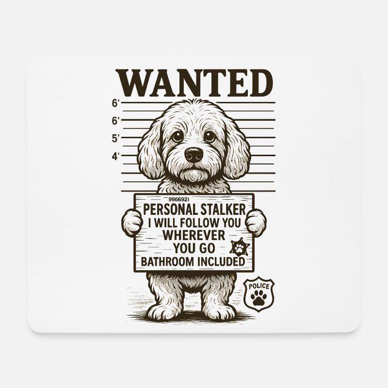 Persönlicher Stalker Lustiger Hund gesucht - Mousepad (Querformat) - Weiß