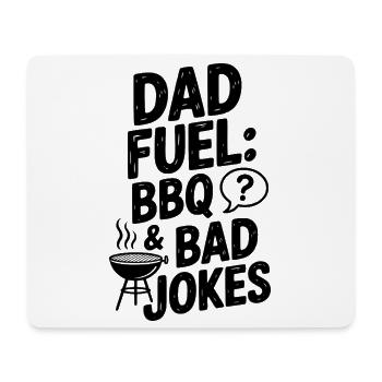 Dad Fuel: BBQ und schlechte Witze - Mousepad (Querformat) - Weiß - Vorne