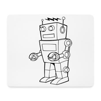 Roboter Vintage Skizze Design - Mousepad (Querformat) - Weiß - Vorne