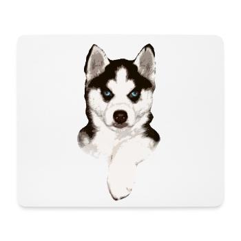 Husky puppy with blue eyes - Mouse Pad (horizontal) - white - Front