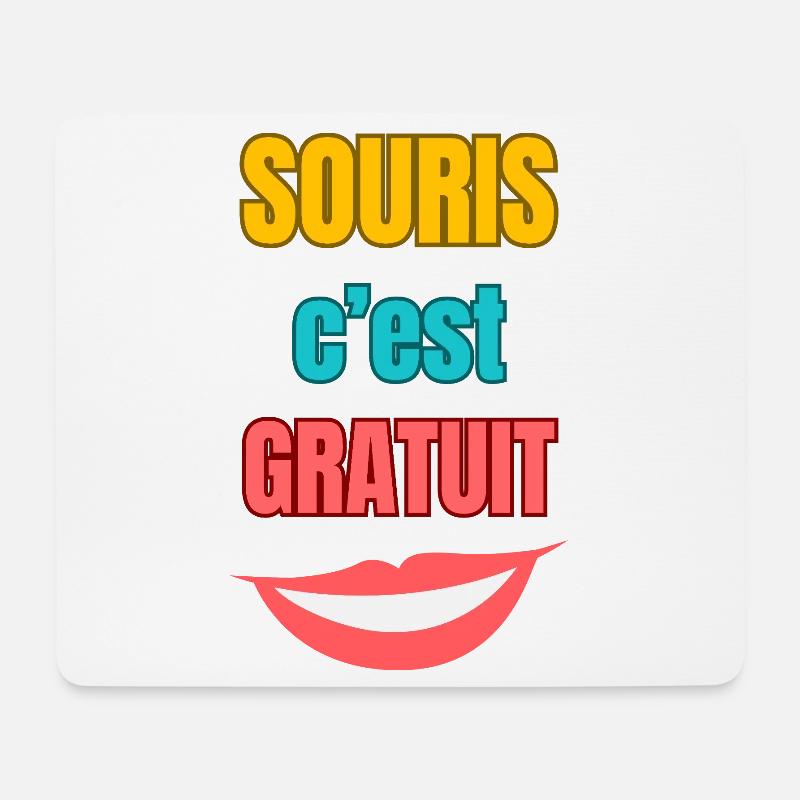Maus ist frei – bunte Typografie - Mousepad (Querformat) - Weiß