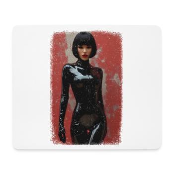 T-shirt Noir Femme distressed edition - Mouse Pad (horizontal) - white - Front