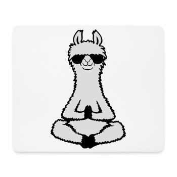 Lama Cool Zen Meditation Sonnenbrille Entspannt - Mousepad (Querformat) - Weiß - Vorne