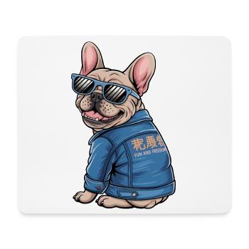 French Bulldog with Sunglasses - Mouse Pad (horizontal) - white - Front