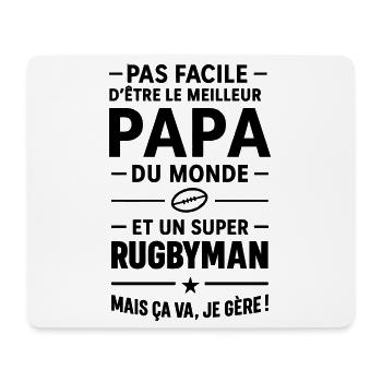 Super Dad Rugby Player Humor Gift Rugby - Mouse Pad (horizontal) - white - Front