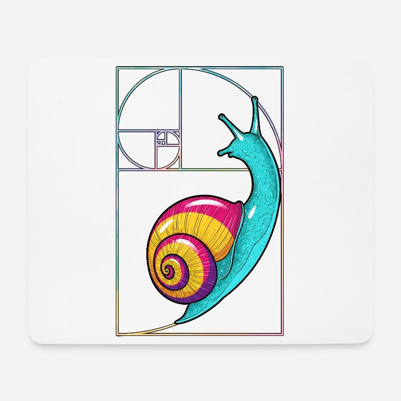 Fibonacci Spiral Snail - Mousepad (Querformat) - Weiß