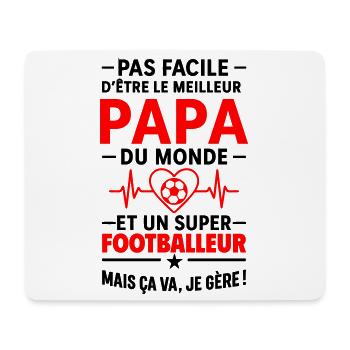 Heart + Football – Super Dad Footballer - Mouse Pad (horizontal) - white - Front