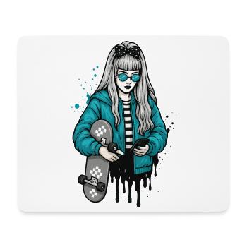 Urban Skater Girl Streetart Illustration - Mousepad (Querformat) - Weiß - Vorne