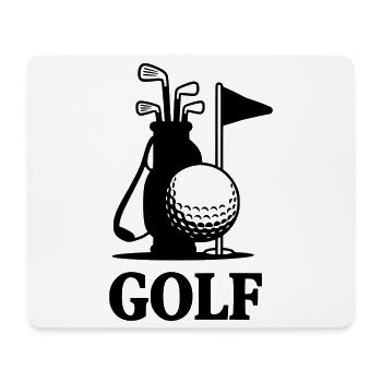 Lettrage de golf avec du matériel de golf - Tapis de souris (format paysage) - blanc - Devant