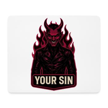 Devil Your Sin, Evil Demon, Hellflames - Mouse Pad (horizontal) - white - Front
