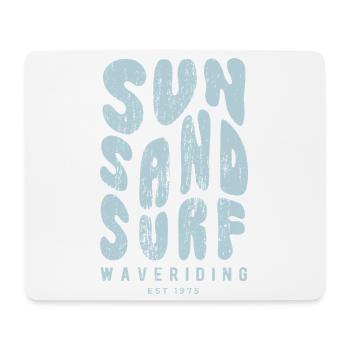 Sonne Sand Surf | Retro Waveriding EST 1975 - Mousepad (Querformat) - Weiß - Vorne