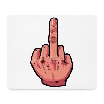 Stinkefinger Illustration - Mousepad (Querformat) - Weiß - Vorne