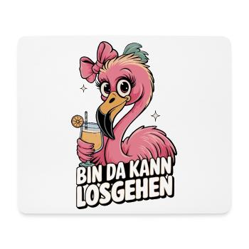 Flamingo Spruchmotiv Bin da kann losgehen - Mousepad (Querformat) - Weiß - Vorne