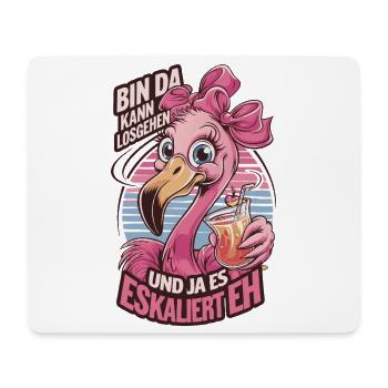 Party Flamingo Spruchmotiv mit Cocktail - Mousepad (Querformat) - Weiß - Vorne