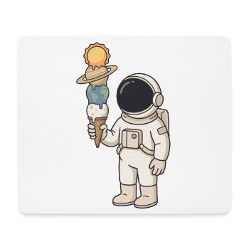 Astronaut mit Planeten-Eis - Cooles Weltraum - Mouse Pad (horizontal) - white - Front