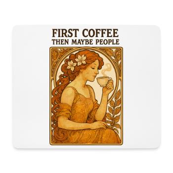 First Coffee Then People Vintage Pinup Gift - Mouse Pad (horizontal) - white - Front