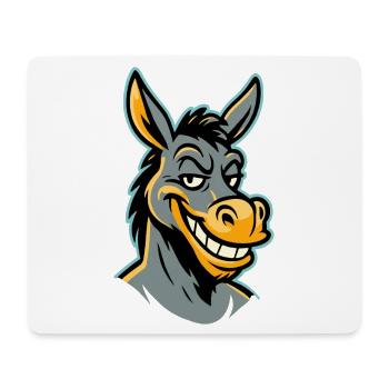 Cheeky grinning donkey - Mouse Pad (horizontal) - white - Front