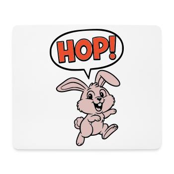 HOP ! Vecteur d’action comique Bunny Jumping - Tapis de souris (format paysage) - blanc - Devant