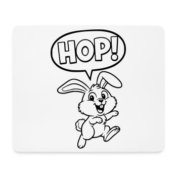 HOP! Hase Springen Outline Comic - Mousepad (Querformat) - Weiß - Vorne