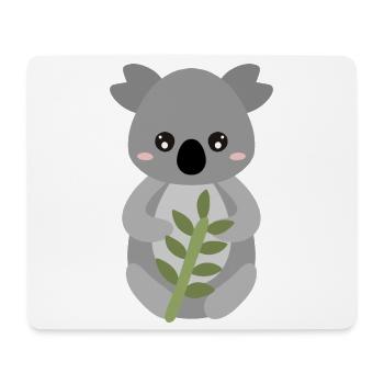 Koala with Leaf Embrace - Mouse Pad (horizontal) - white - Front