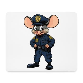 Mäuschen Polizistin / Polizei Maus - Mousepad (Querformat) - Weiß - Vorne