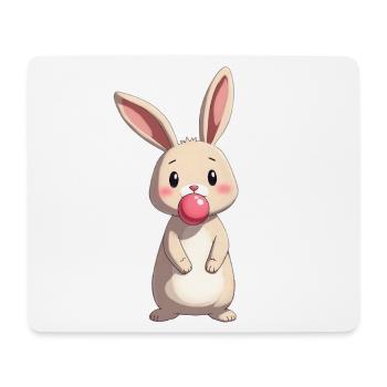 Kaninchen mit Kaugummi - Mousepad (Querformat) - Weiß - Vorne