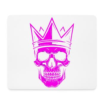 Neon Skull mit Krone Pink Gothic Style Sticker - Mousepad (Querformat) - Weiß - Vorne